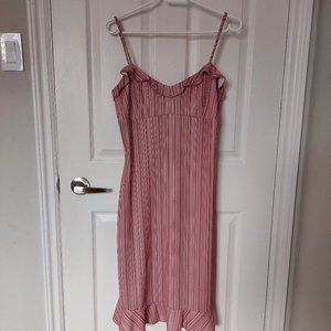 Vintage 1990s Lori M Collection Pink Ruffle Slip Dress